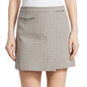 Theory Women's Snap Mini Fremont Plaid Skirt  Multi Beige
